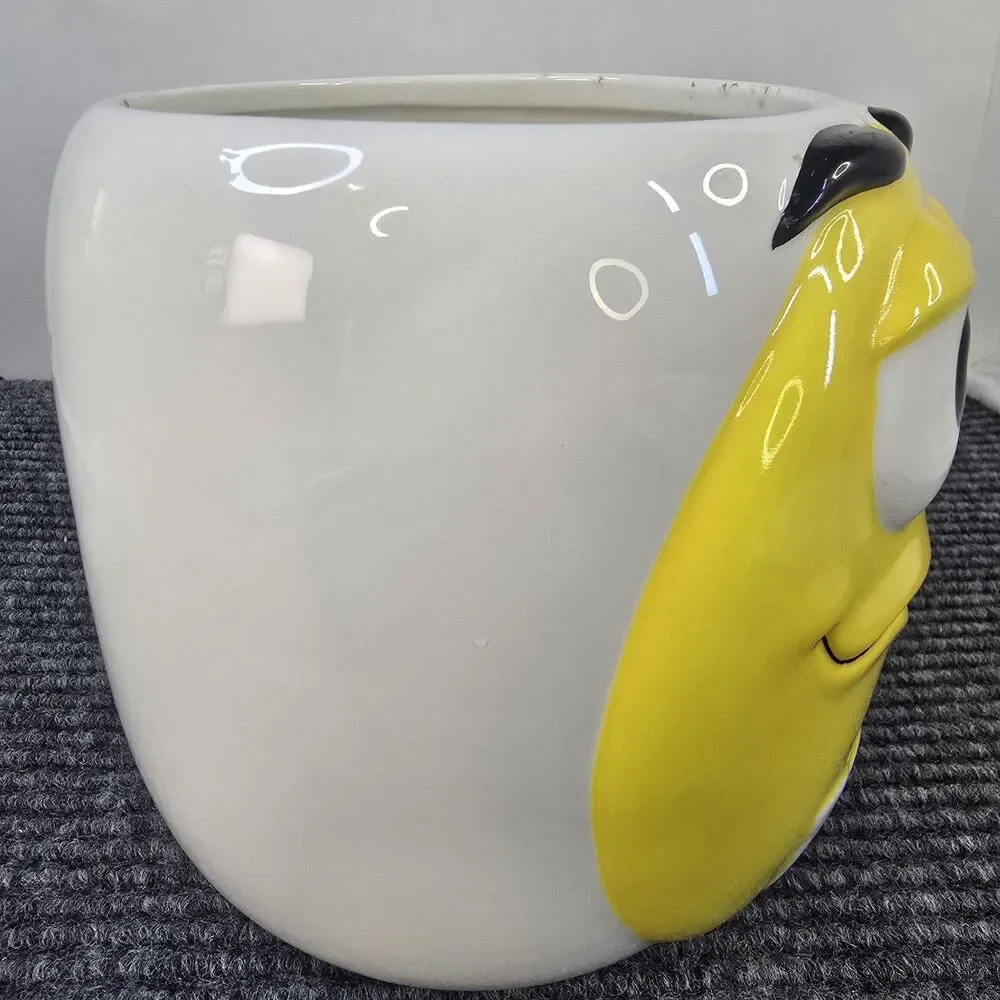 2003 Galerie Yellow M & M Ceramic Cookie Candy Jar Vintage Canister w/ Lid READ